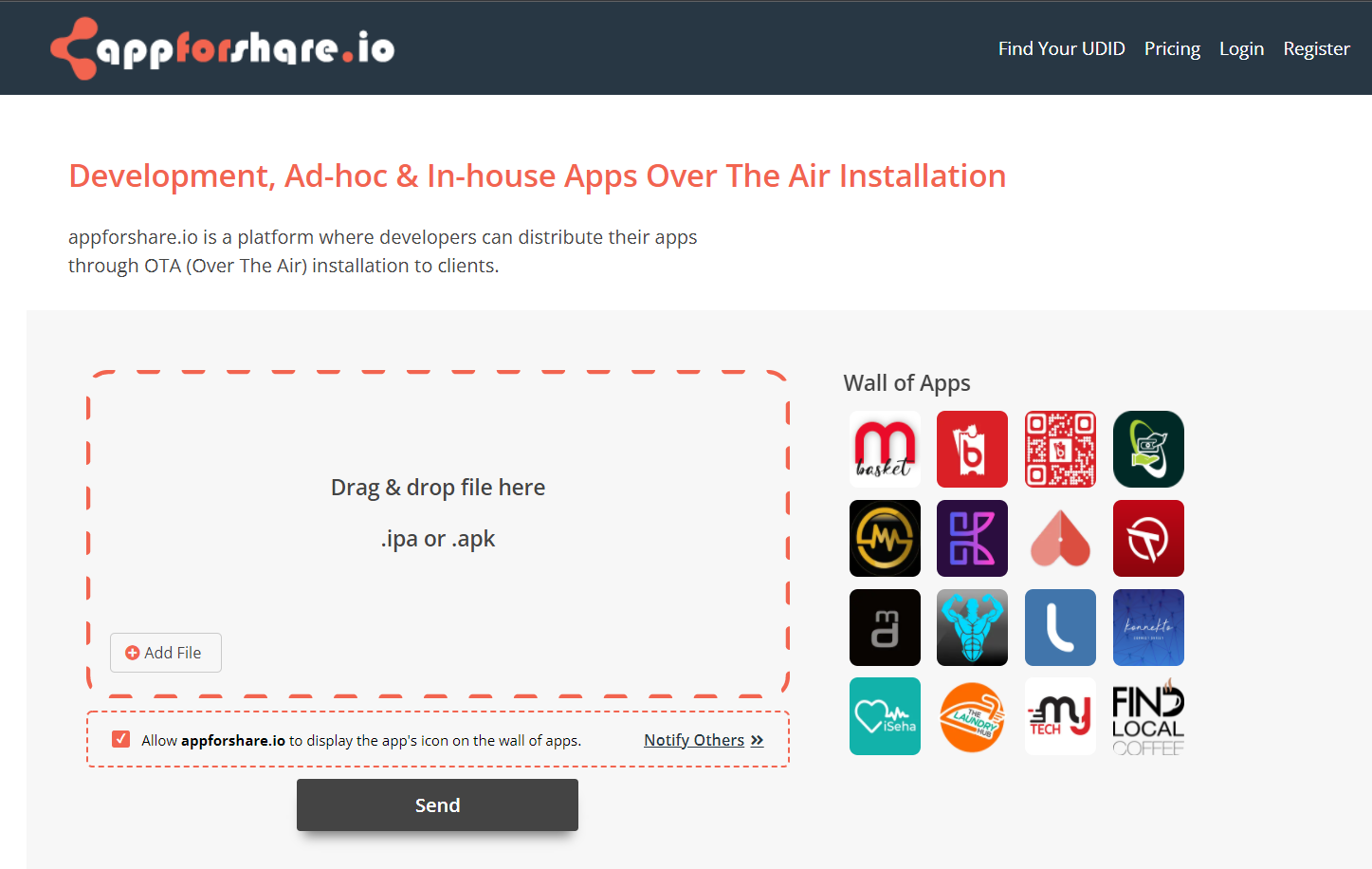 screenshot of Appforshare.io