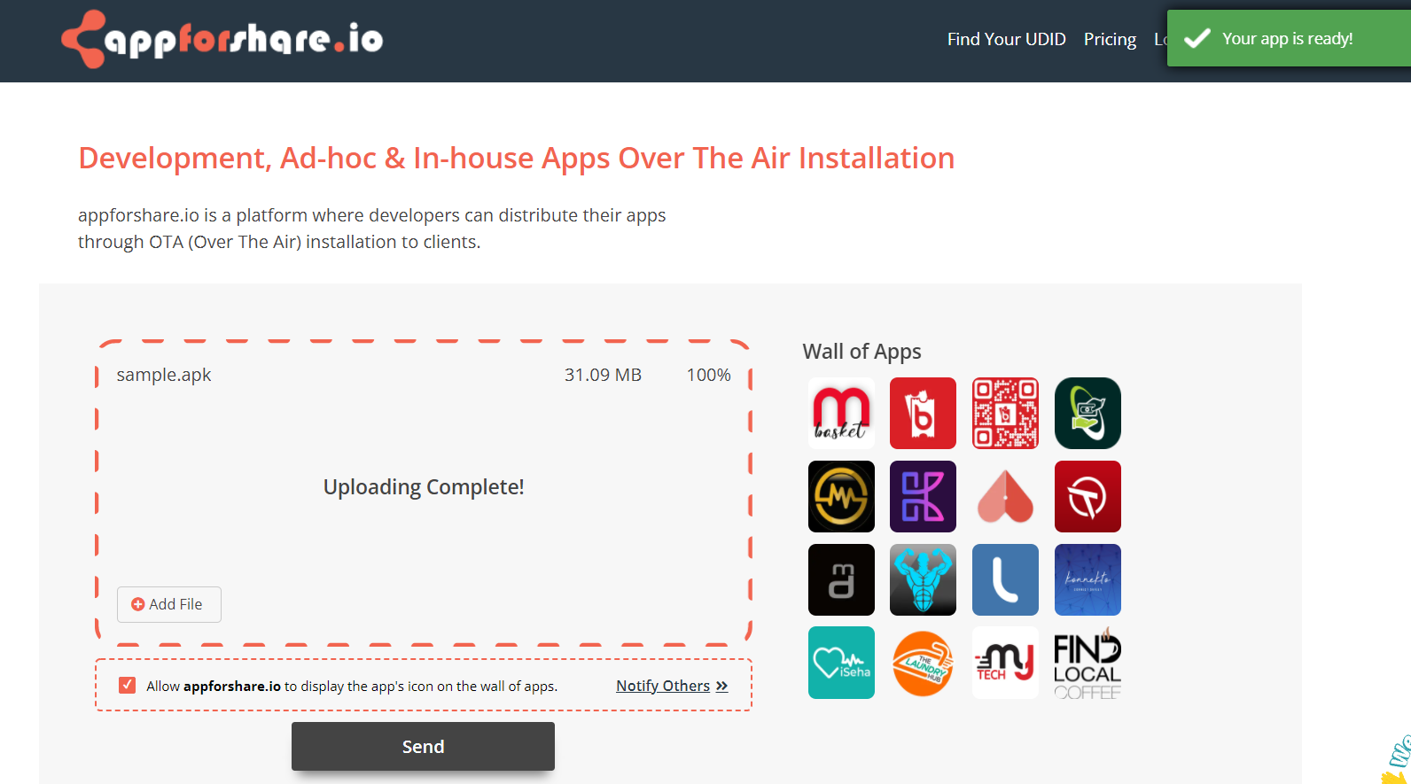 screenshot of Appforshare.io