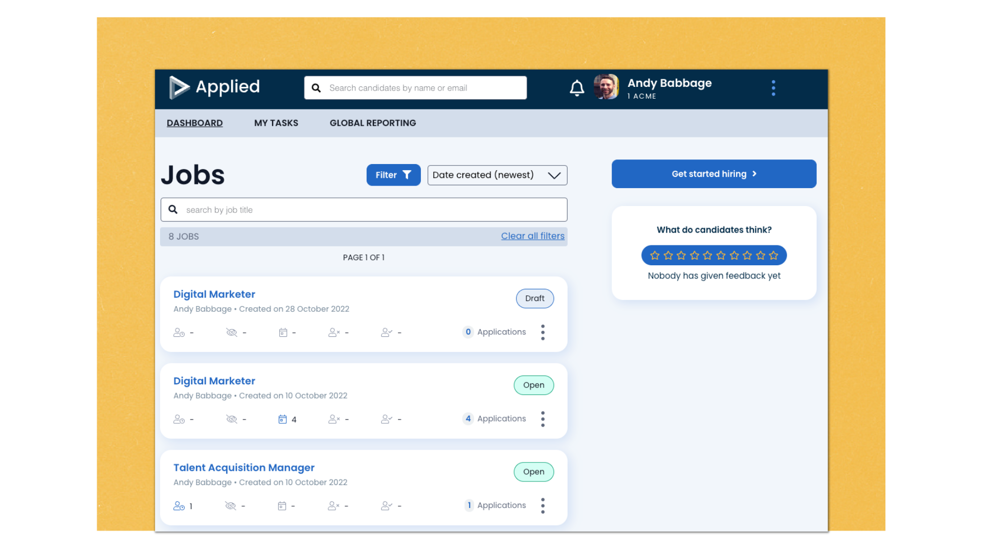 screenshot of Applied