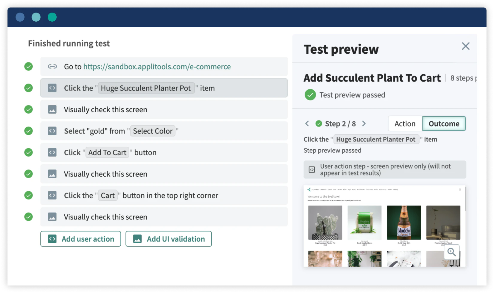 screenshot of Applitools