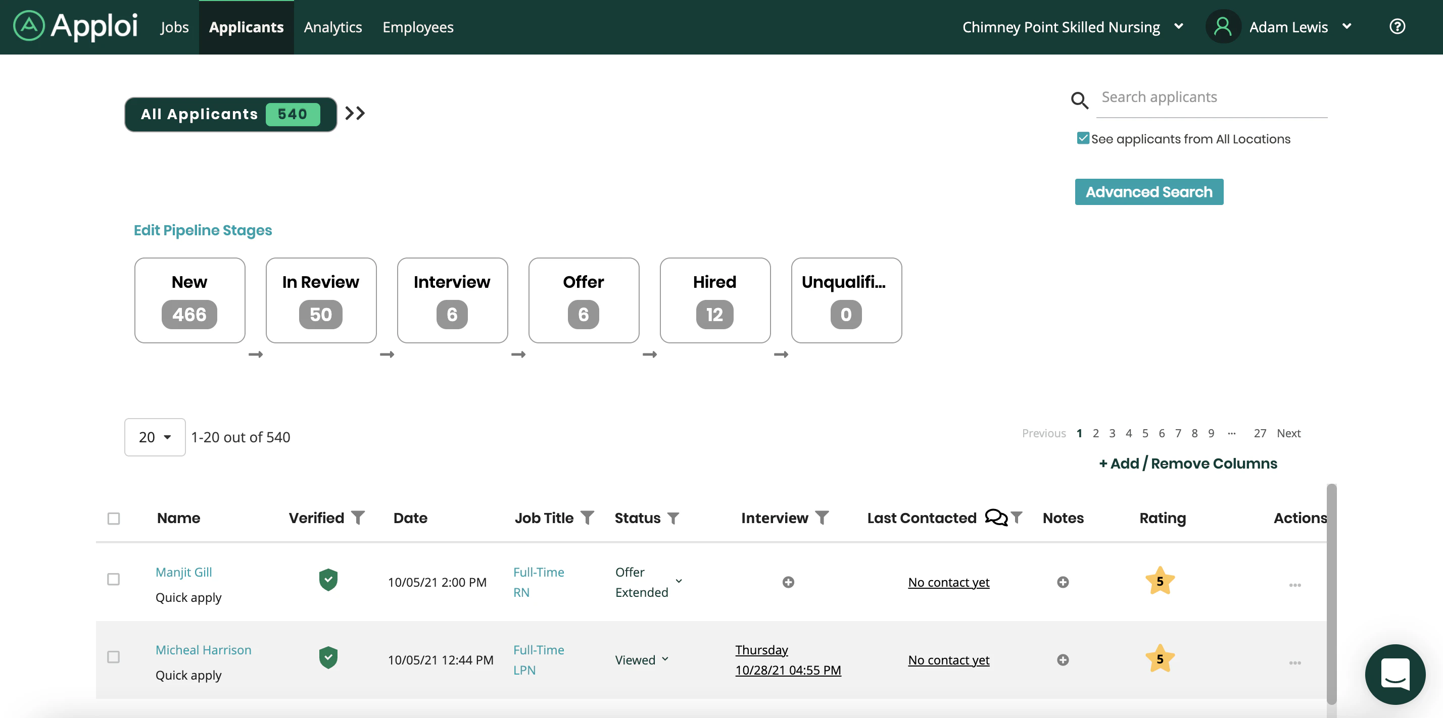 screenshot of Apploi