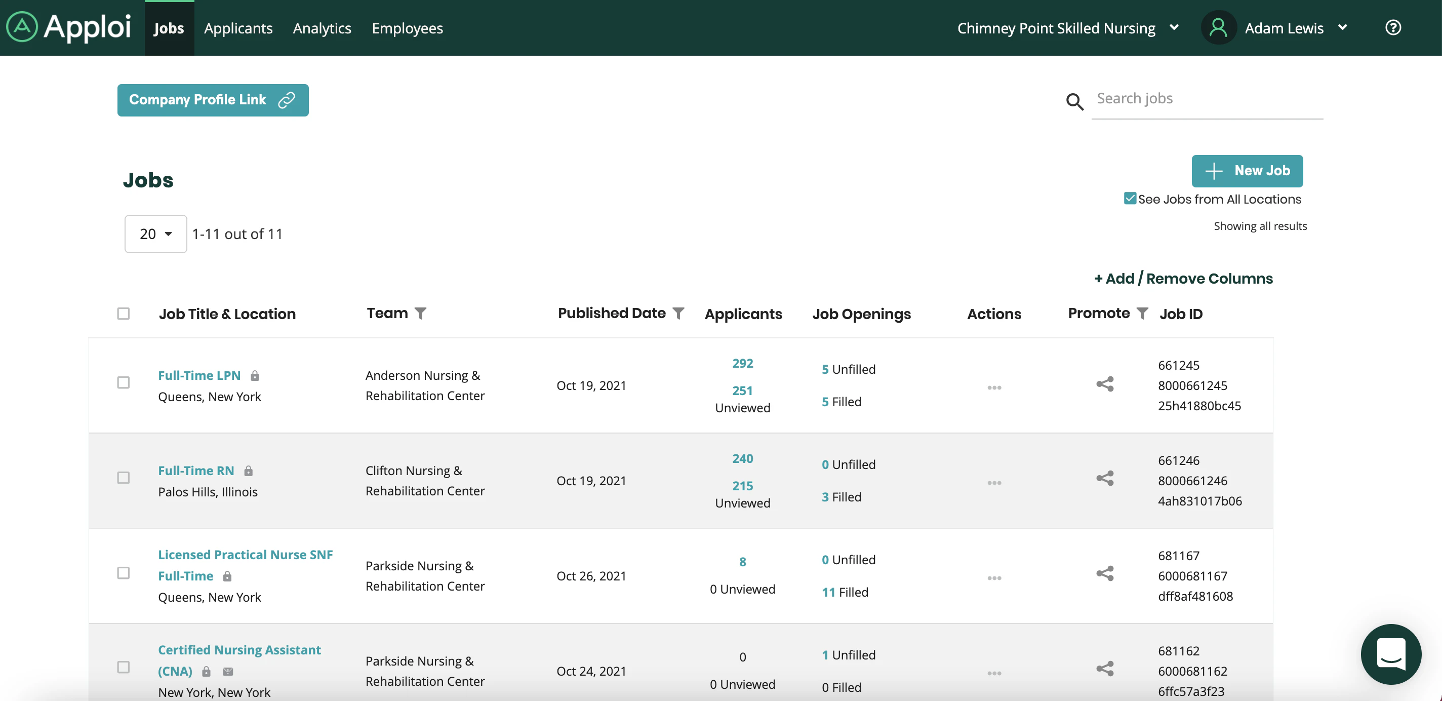 screenshot of Apploi