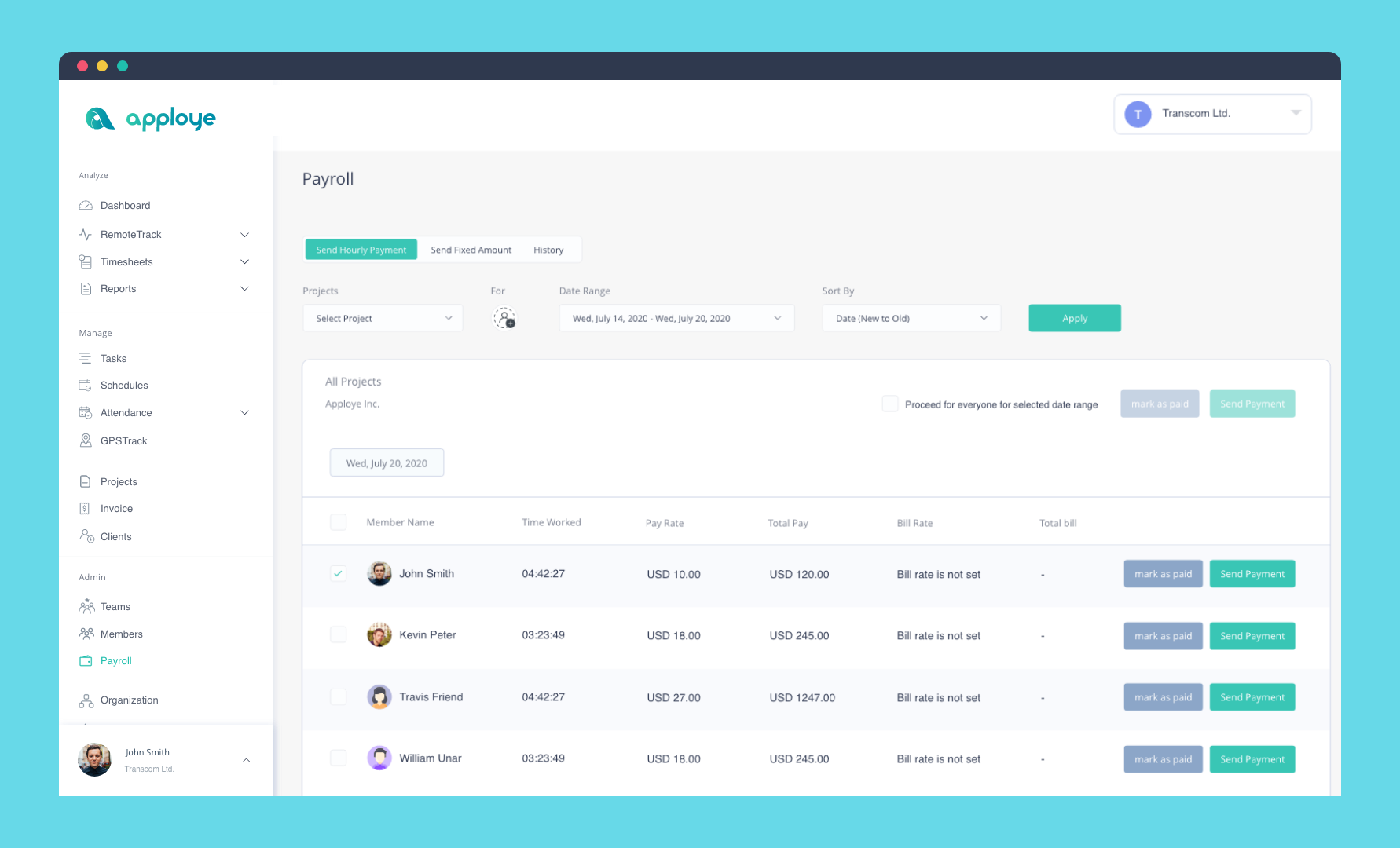 screenshot of Apploye