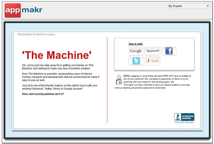 screenshot of Appmakr