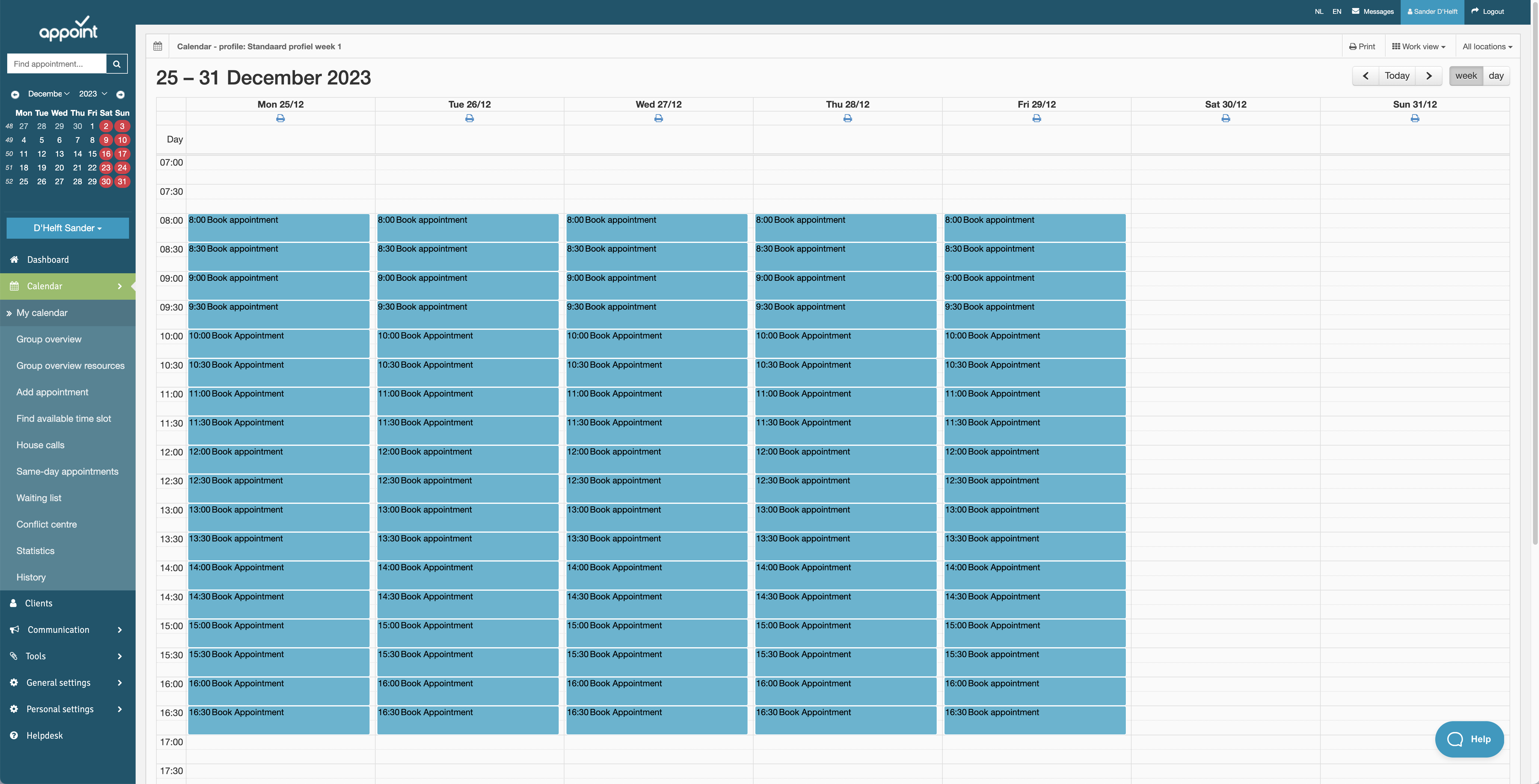 screenshot of Appoint