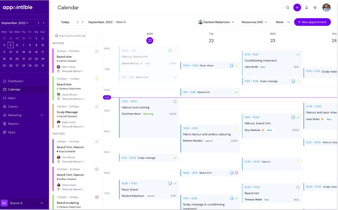 screenshot of Appointible