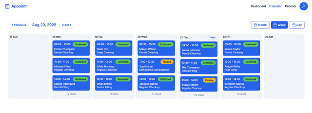 screenshot of Appointr