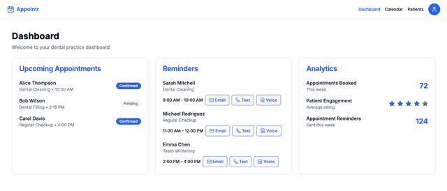 screenshot of Appointr