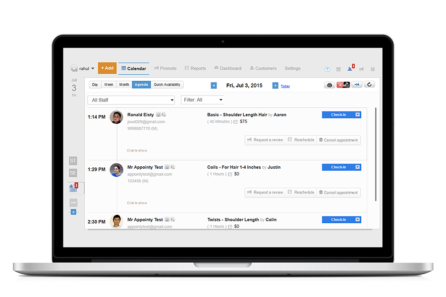 screenshot of Appointy