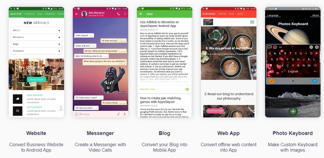 screenshot of AppsGeyser