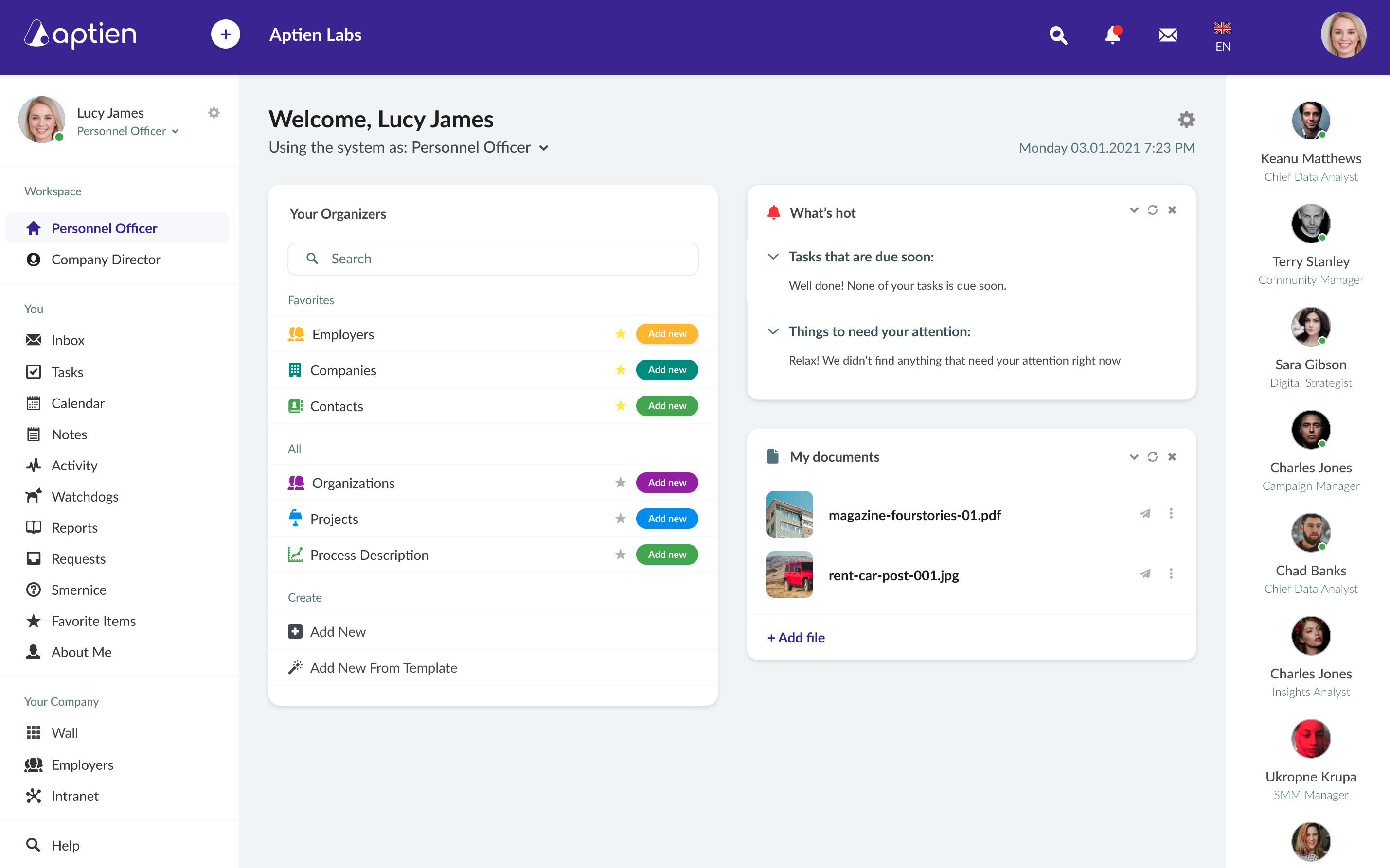 screenshot of Aptien