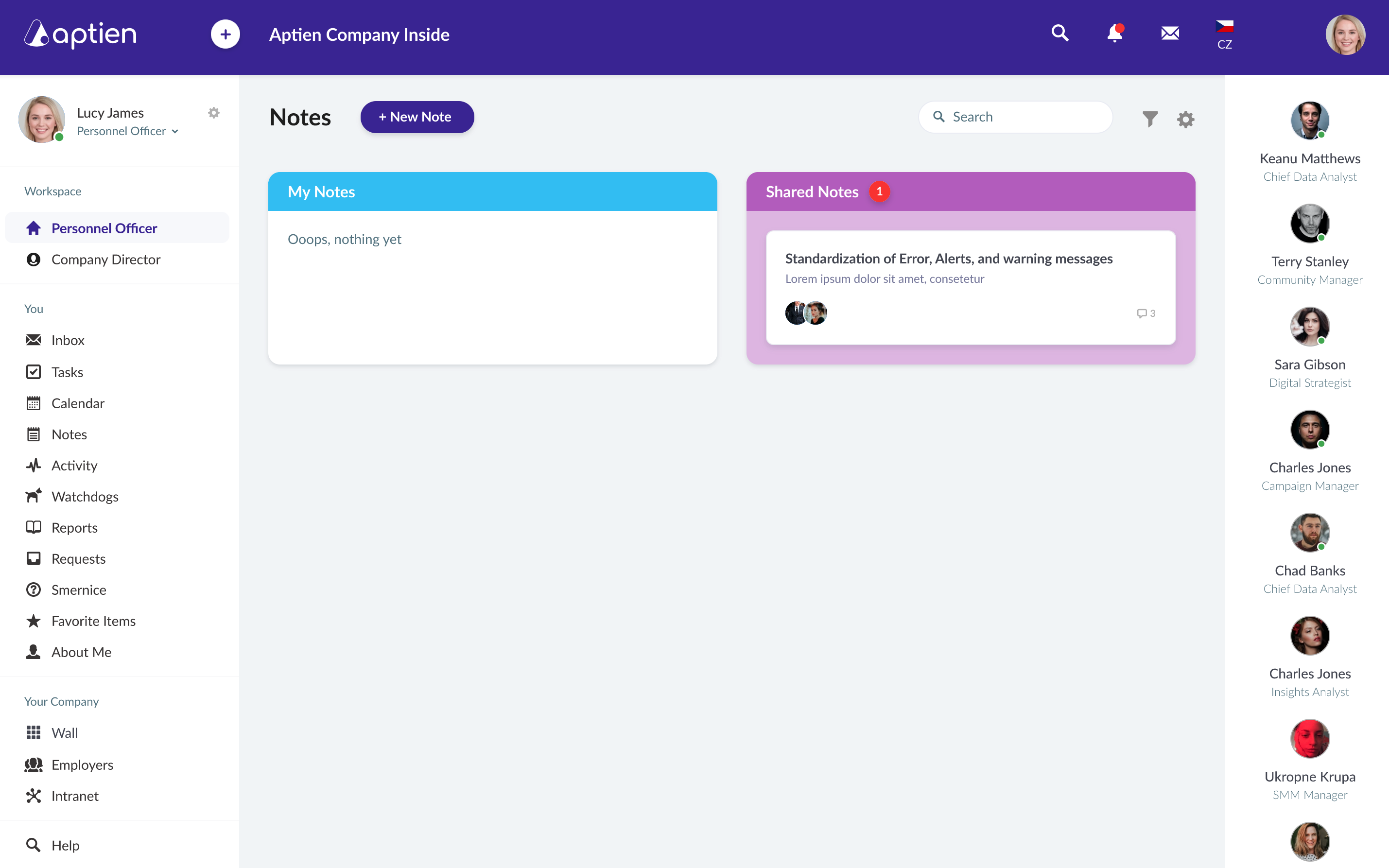 screenshot of Aptien
