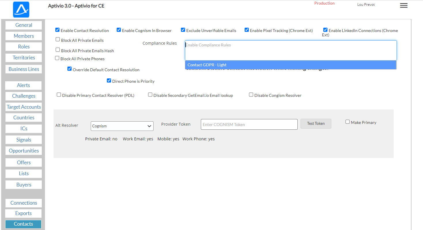 screenshot of Aptivio