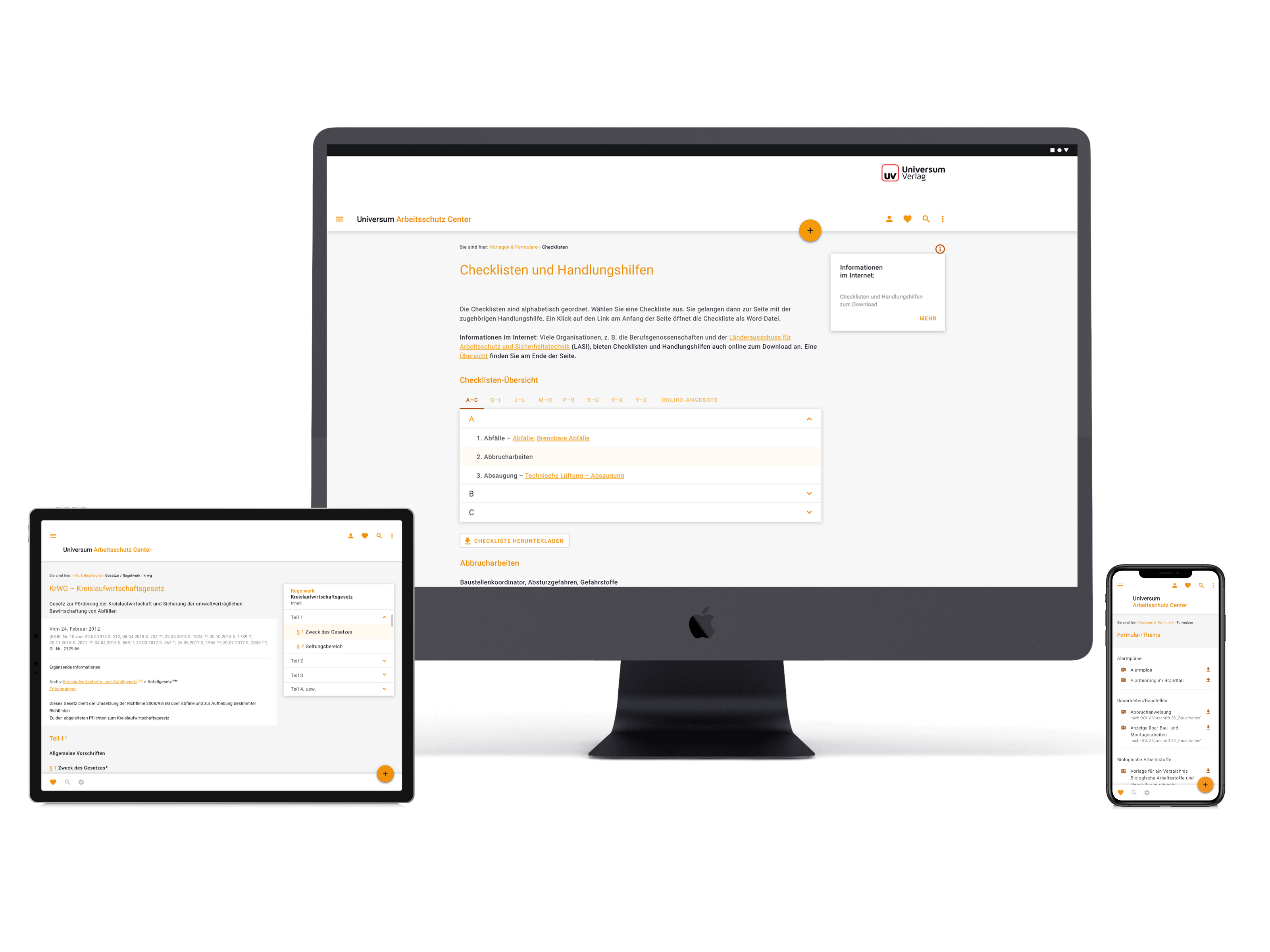 screenshot of Arbeitsschutz-Center