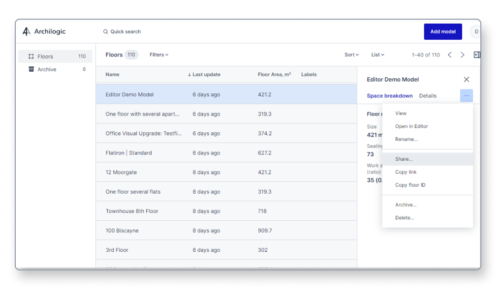 screenshot of Archilogic