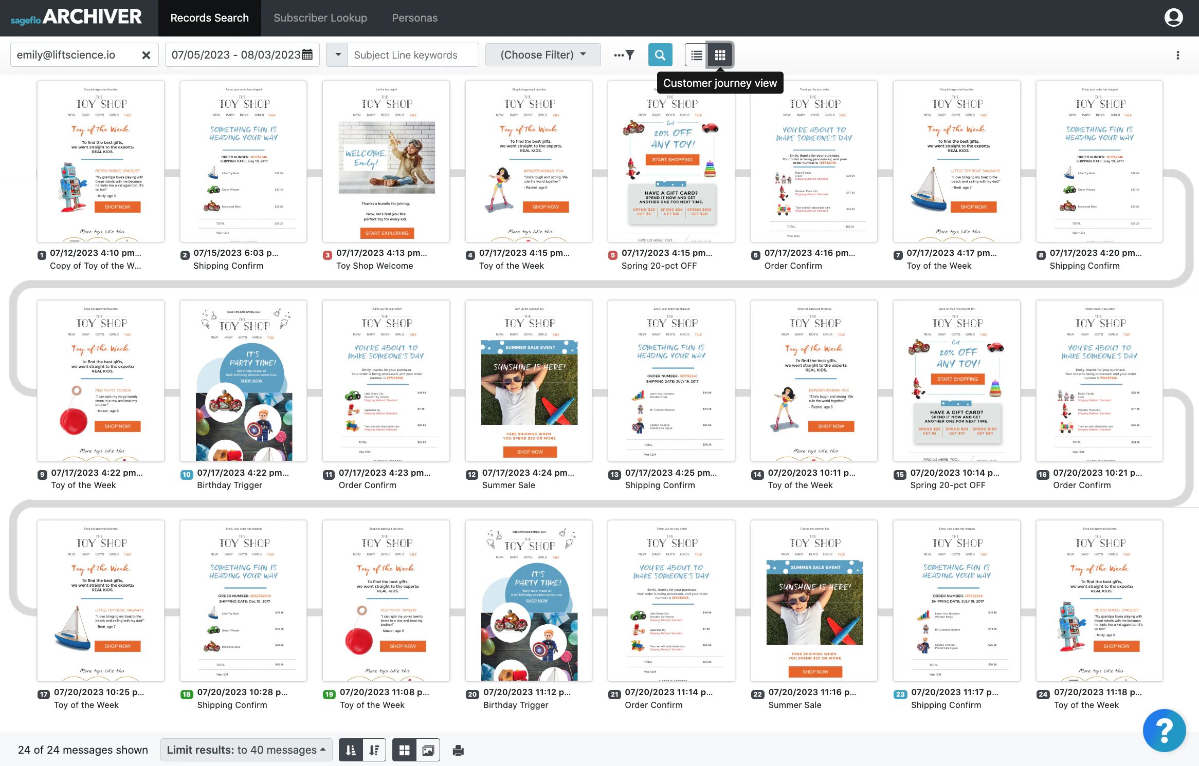 screenshot of Archiver
