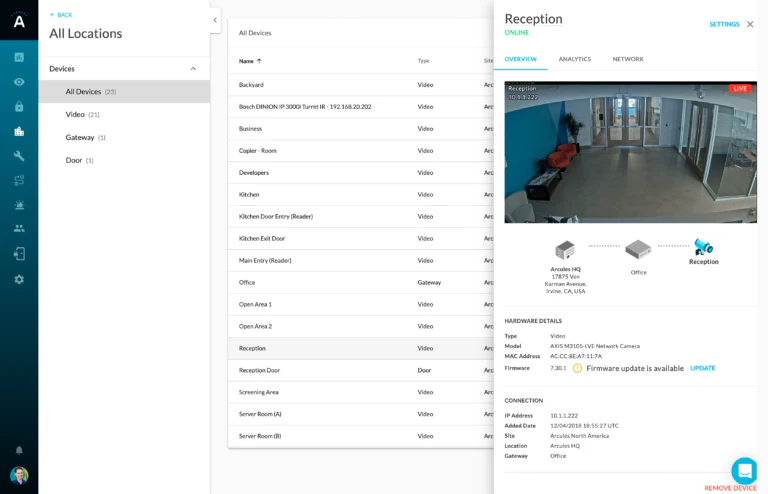 screenshot of Arcules