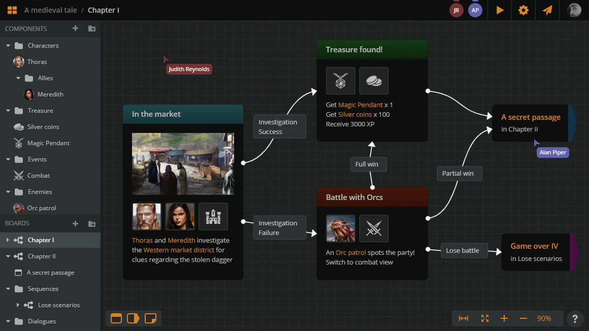 screenshot of Arcweave