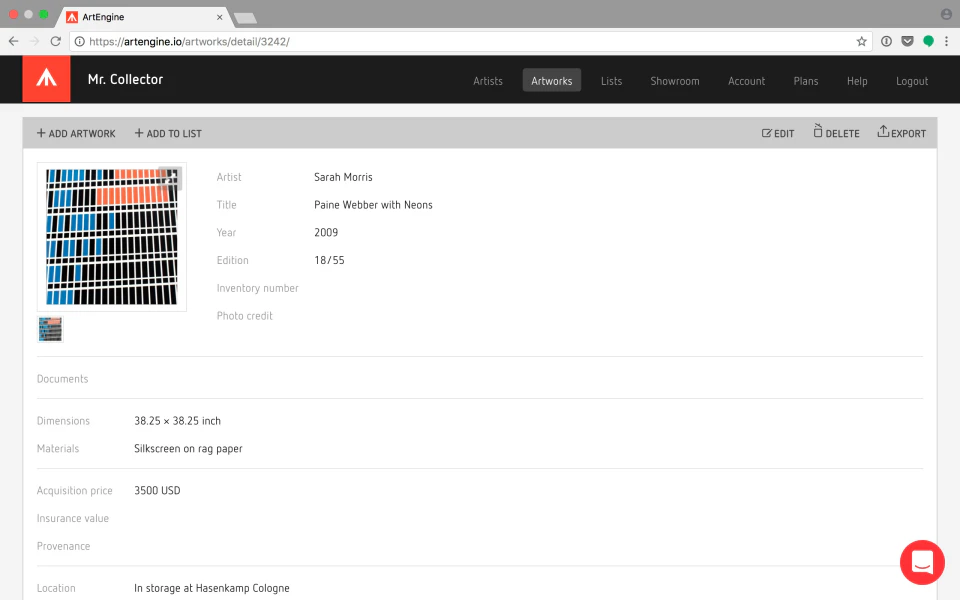 screenshot of ArtEngine