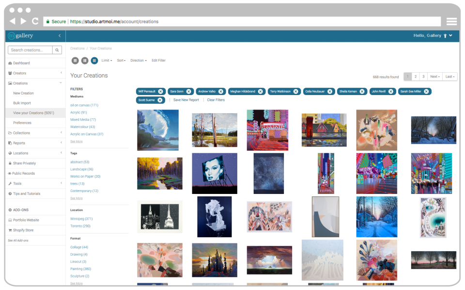 screenshot of ArtMoi