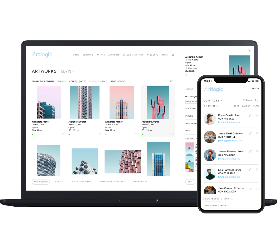 screenshot of Artlogic