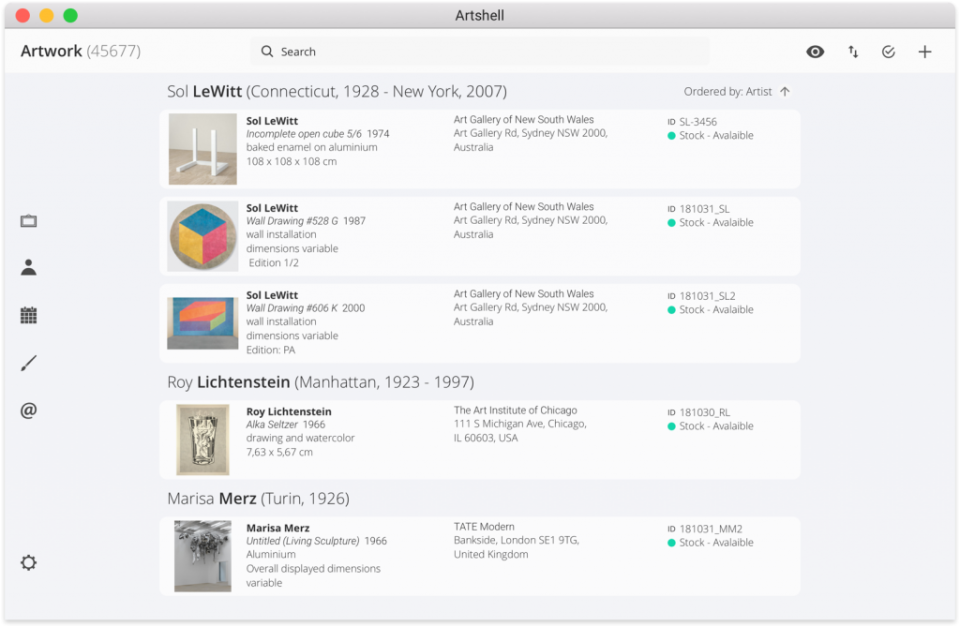 screenshot of Artshell