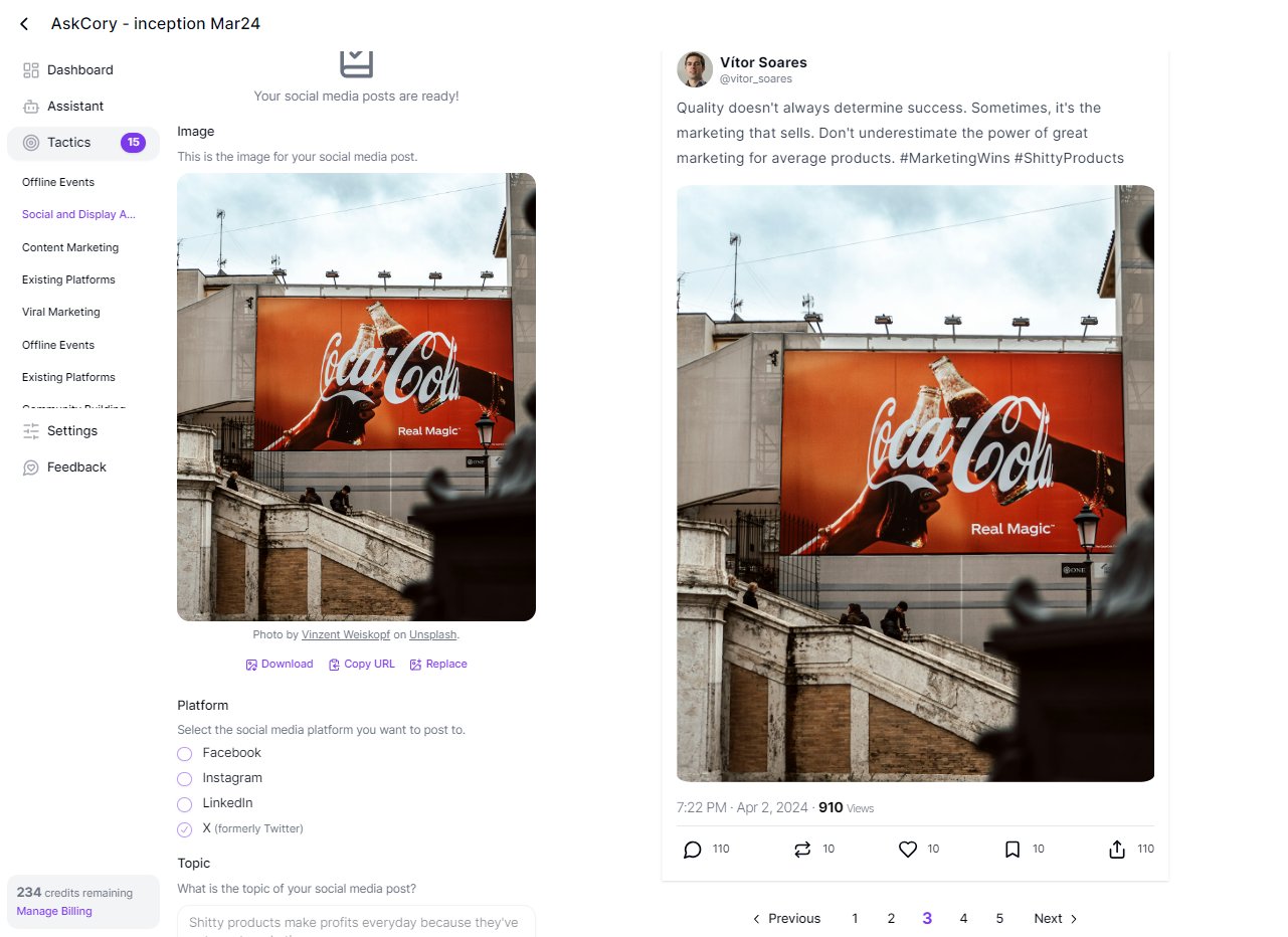 screenshot of AskCory