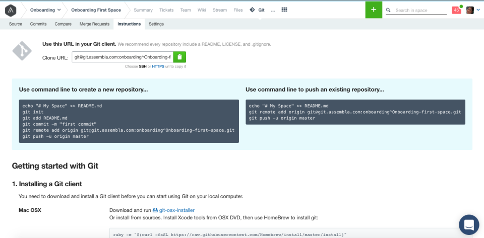 screenshot of Assembla