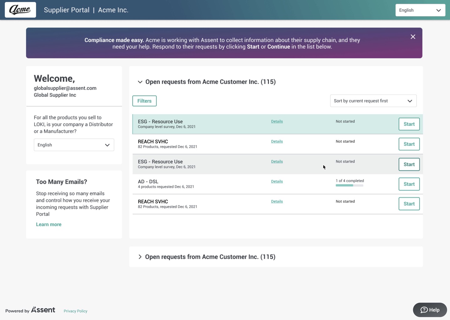 screenshot of Assent