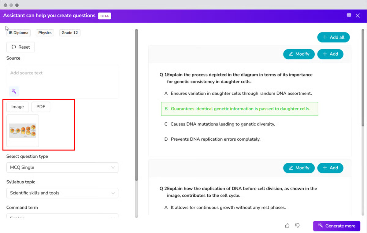 screenshot of AssessPrep