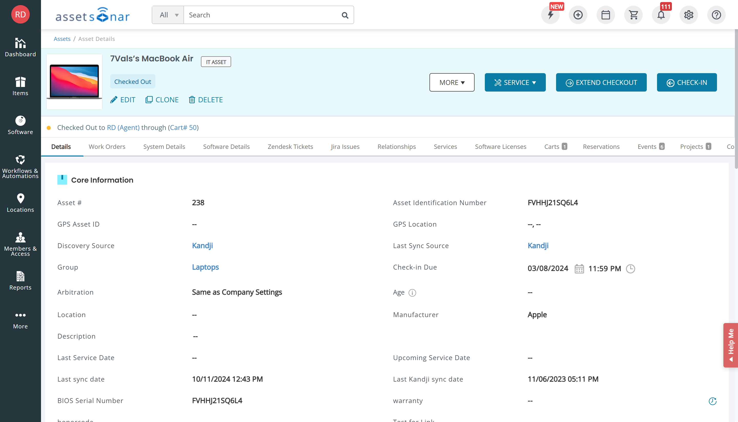 screenshot of AssetSonar