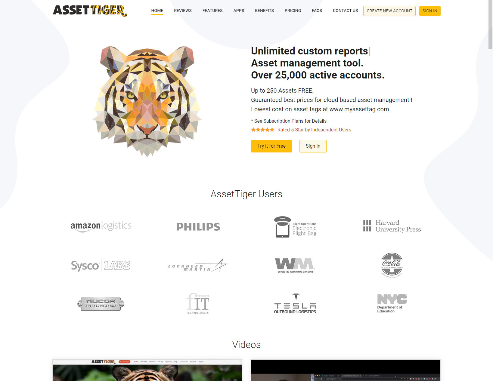 screenshot of AssetTiger