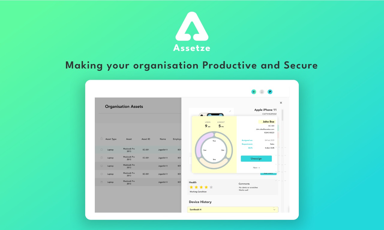 screenshot of Assetze