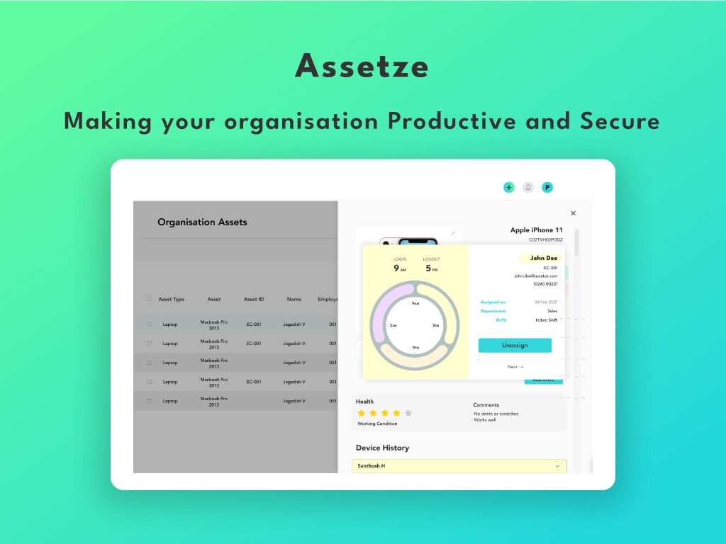 screenshot of Assetze