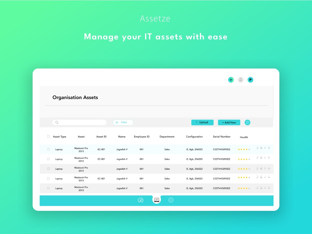 screenshot of Assetze