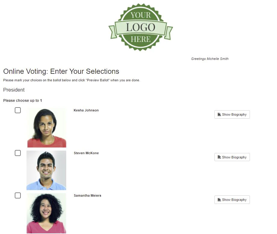 screenshot of AssociationVoting