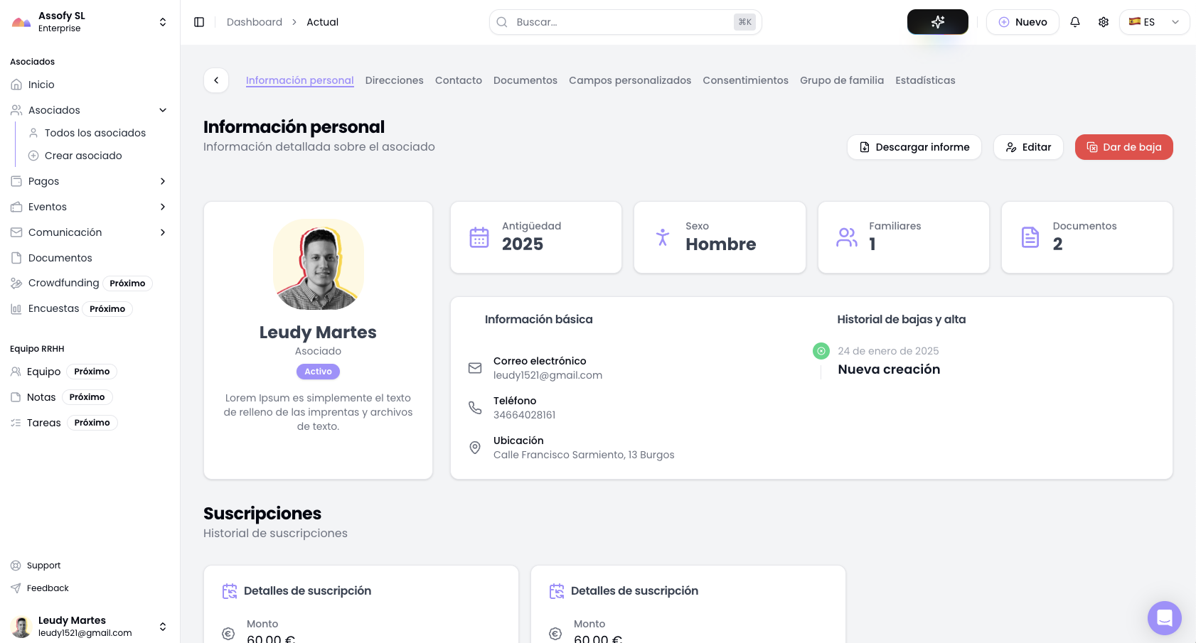 screenshot of Assofy