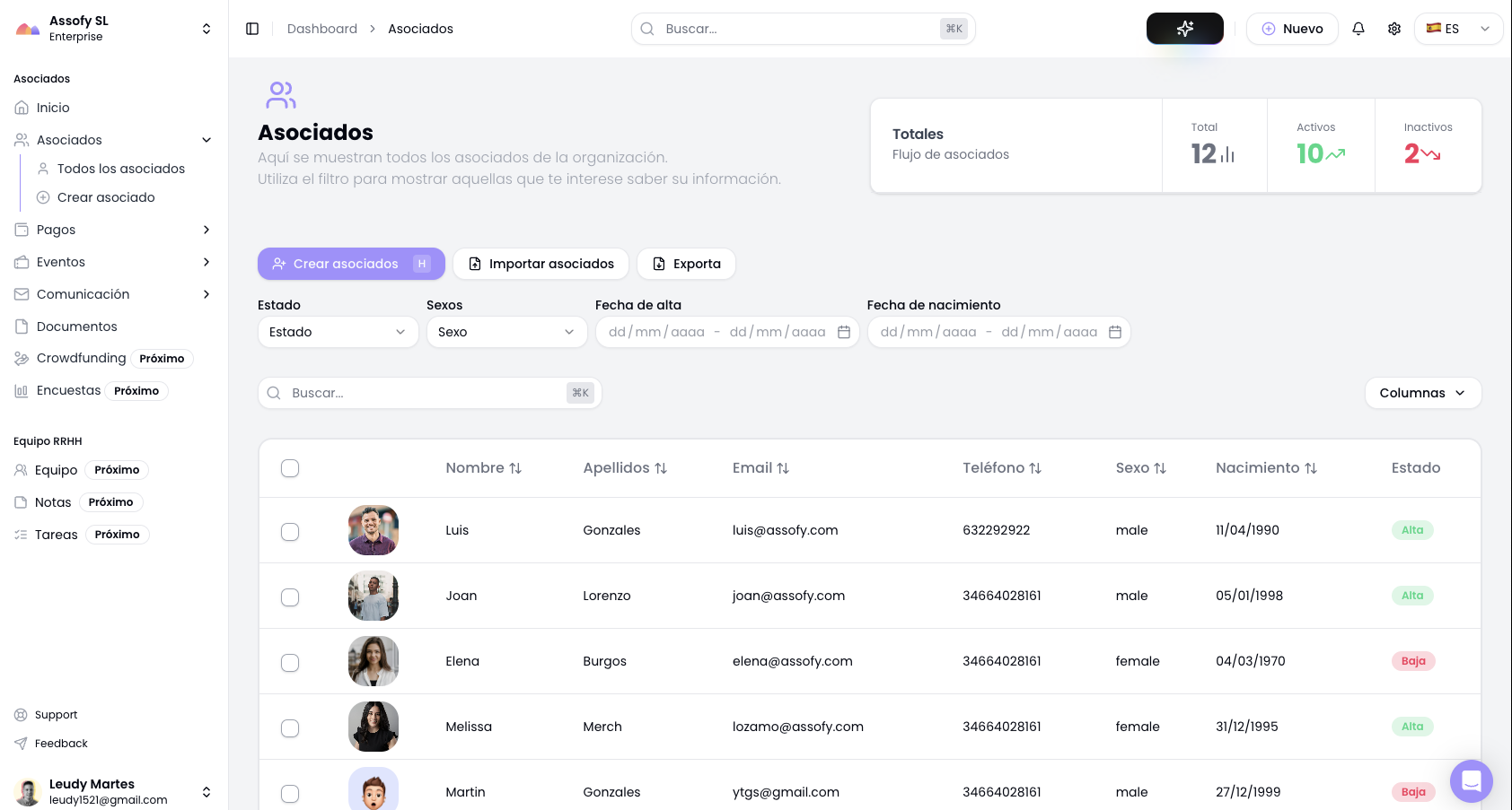 screenshot of Assofy