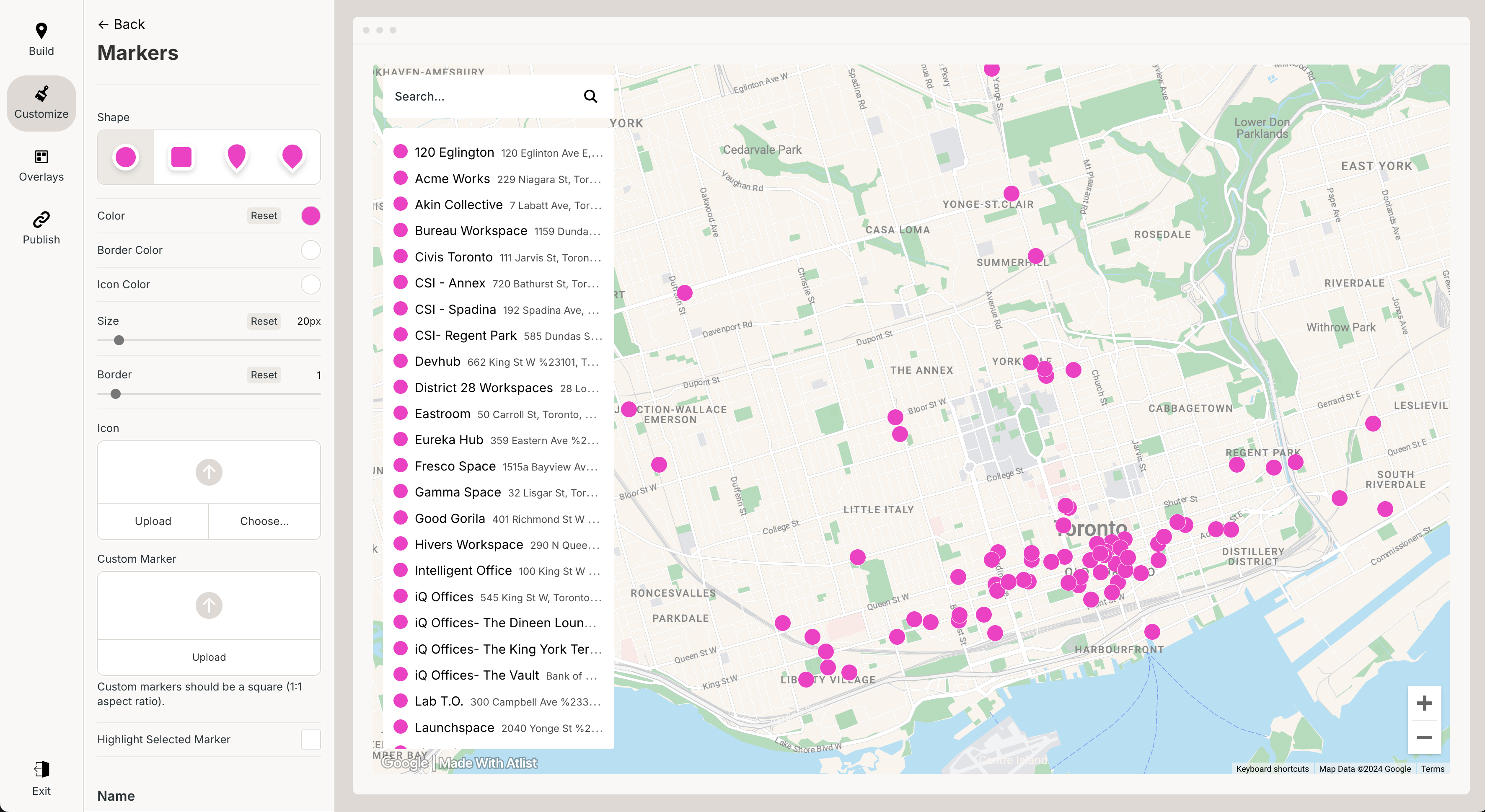 screenshot of Atlist