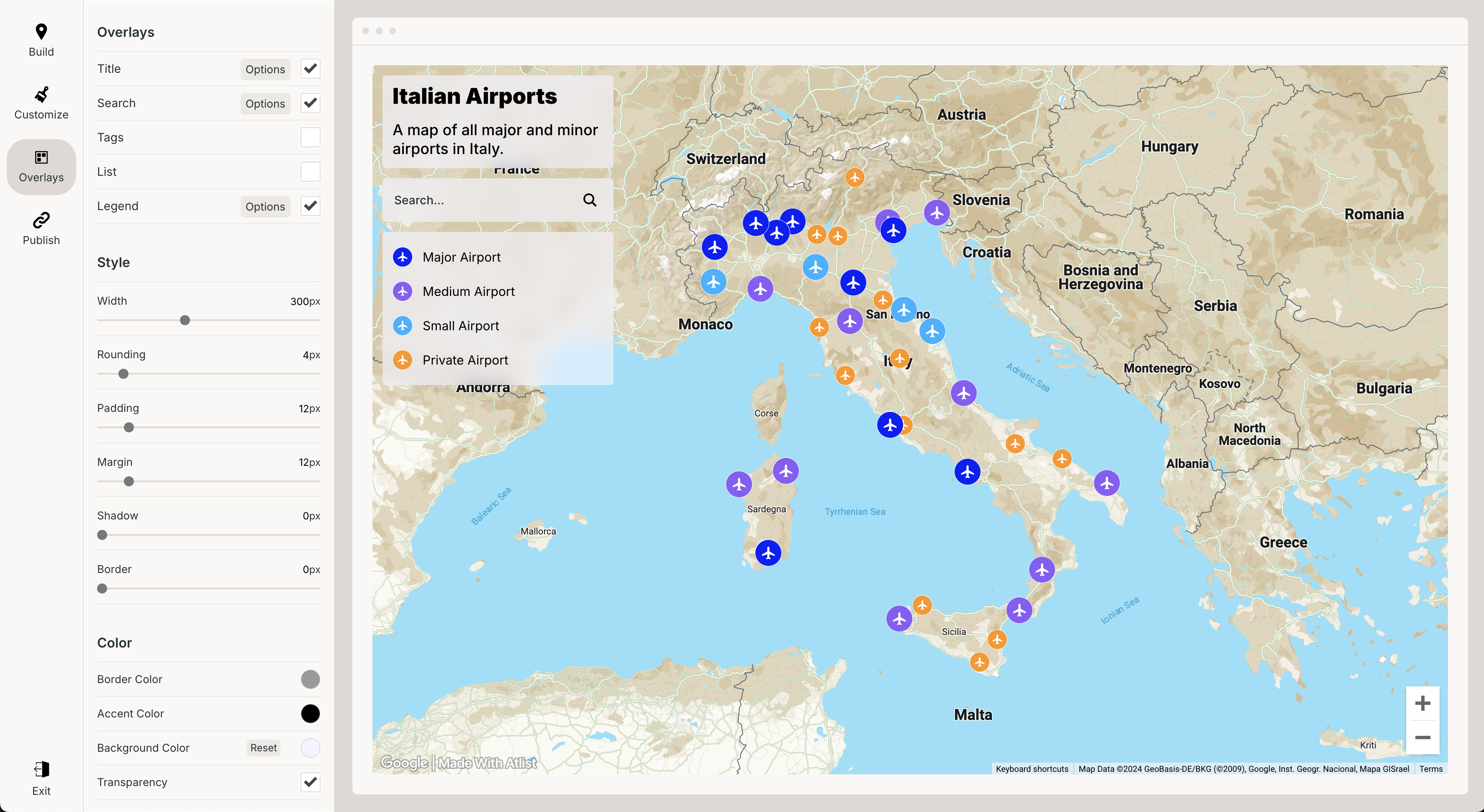 screenshot of Atlist
