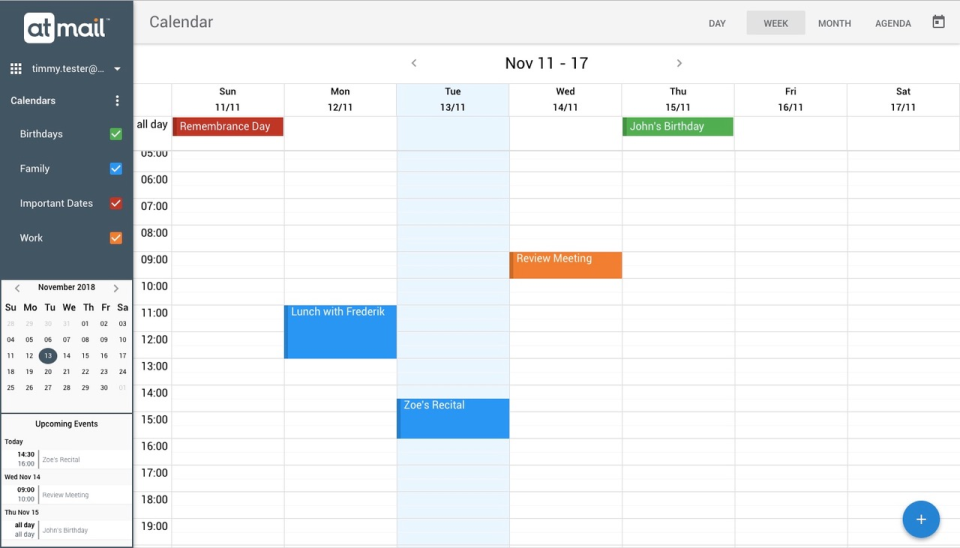 screenshot of Atmail