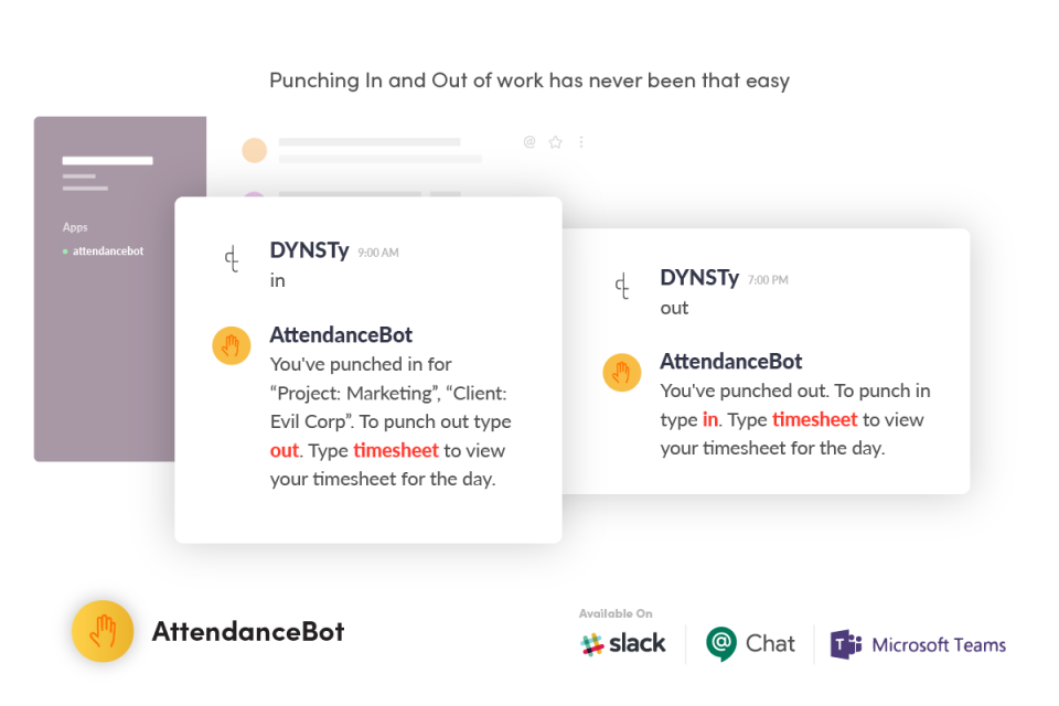 screenshot of AttendanceBot