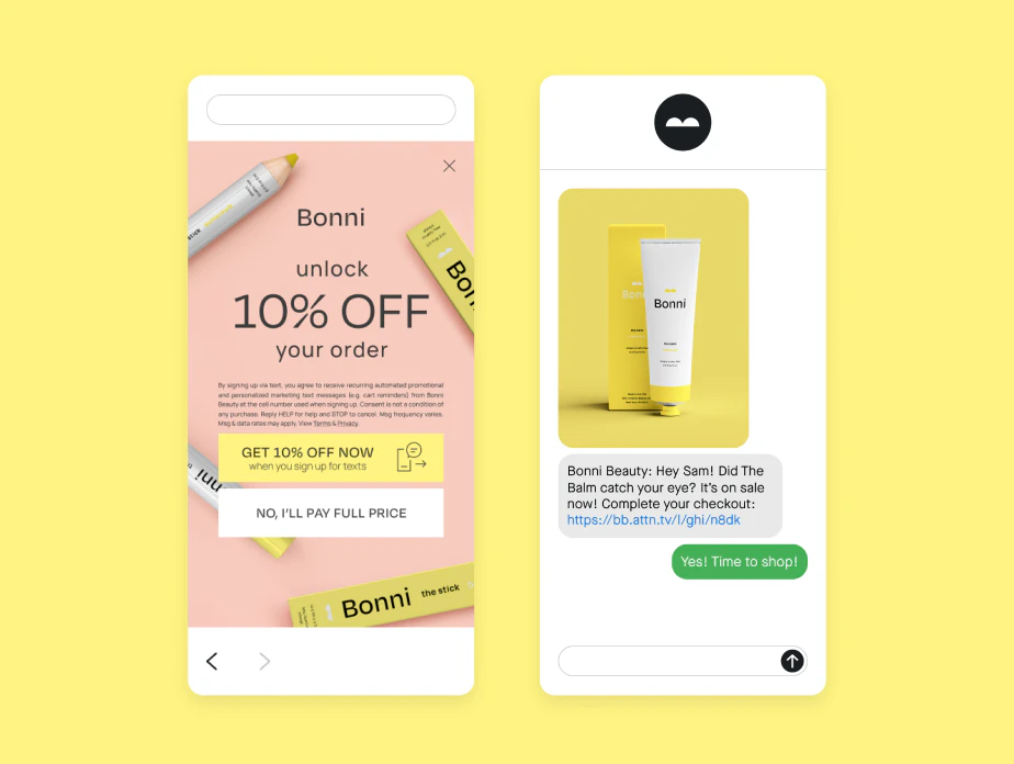 screenshot of Attentive