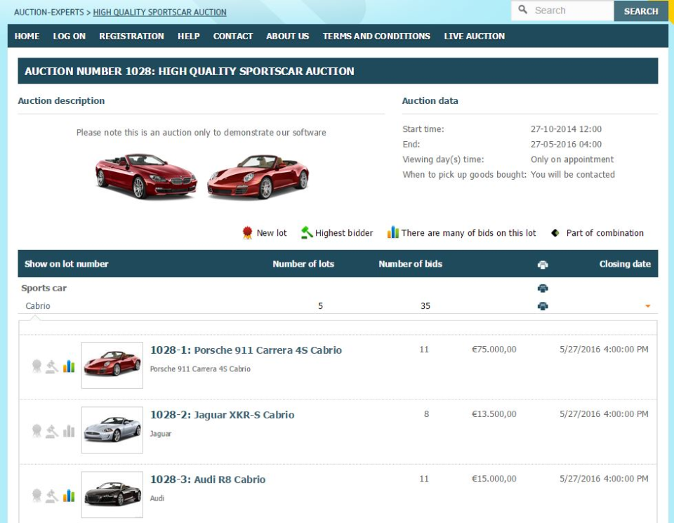 screenshot of Auction-Experts