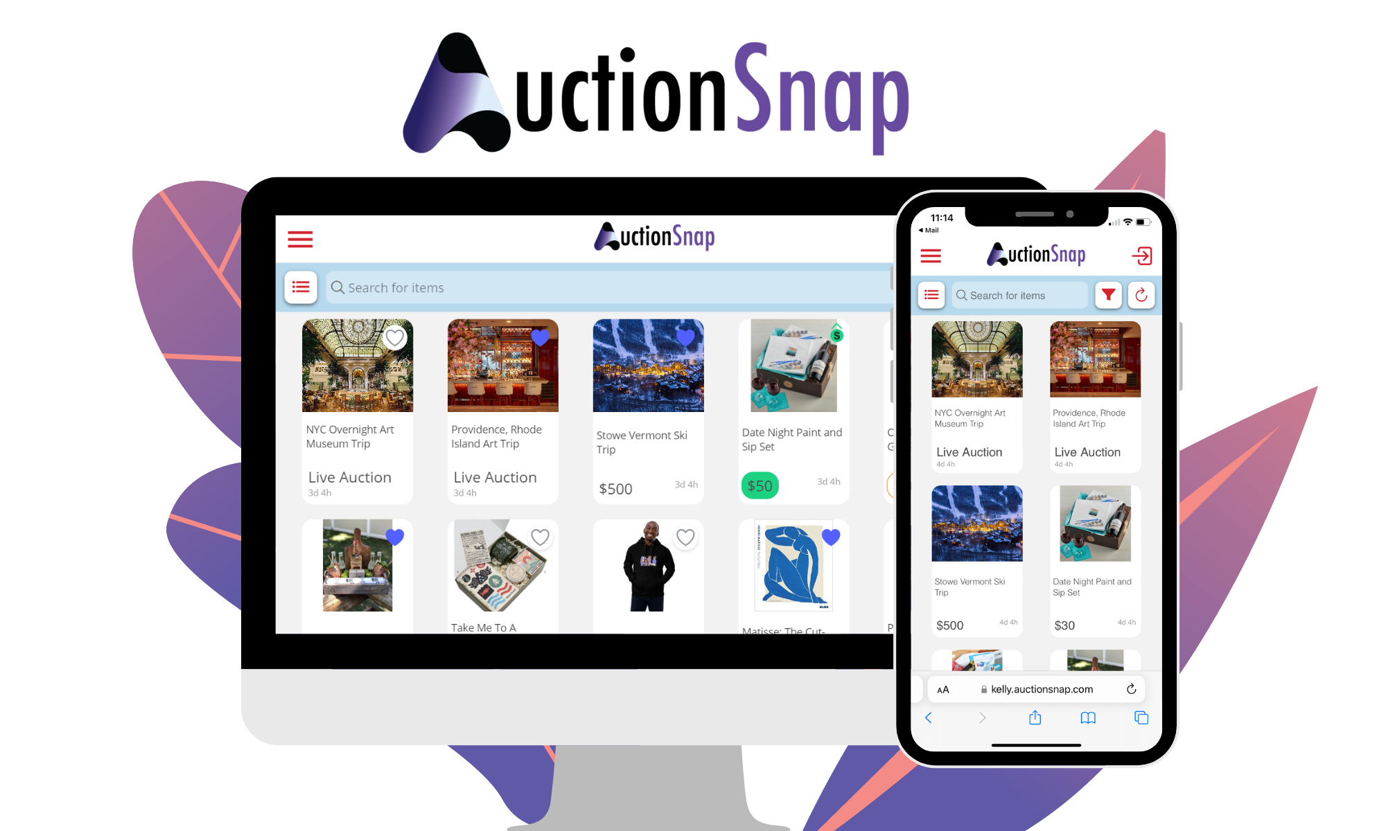 screenshot of AuctionSnap