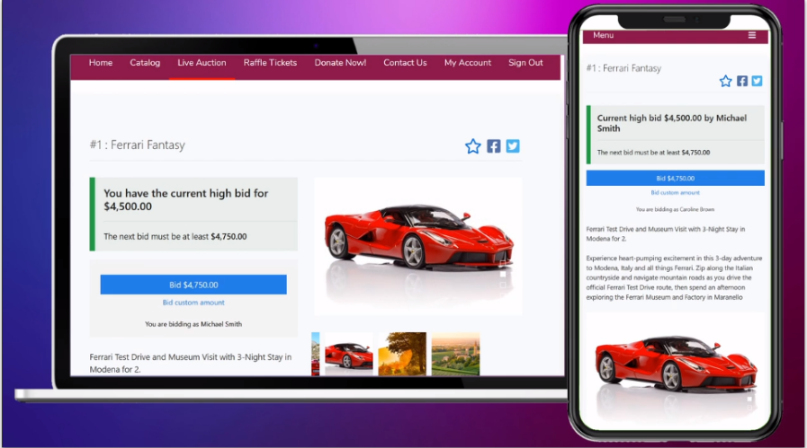 screenshot of Auctria