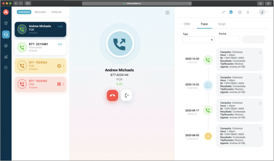 screenshot of Audara