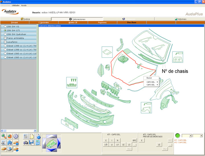 screenshot of Audatex