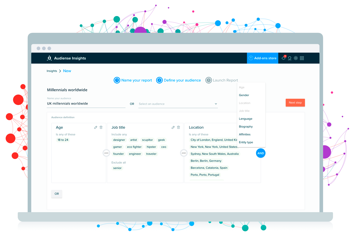 screenshot of Audiense