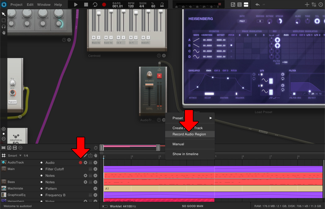 screenshot of Audiotool